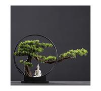 Artificial Plants Creative Artificial Bonsai Tree Pine Ornaments Bonsai Simulation Plant Living Room Entrance Decorations Ceramic Figure Buddha Ornaments Simulation tree (Color : C)