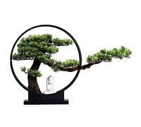 Artificial Plants Creative Artificial Bonsai Tree Pine Ornaments Bonsai Simulation Plant Living Room Entrance Decorations Ceramic Figure Buddha Ornaments Simulation tree (Color : Grey)