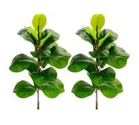 Artificial Plants Fiddle Leaf Fig Faux Ficus Lyrata Tree Fake Green Bushes Greenery for Garden Porch Window Box Decor