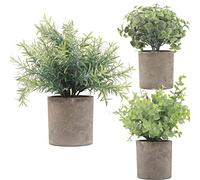 Artificial Plants in Pot with Bohemian Style, Fake Potted Plants with Pots for Indoor Home Eco Friendly Office Desk Plants Boho Farmhouse Style Decoration Planter - Set of 3