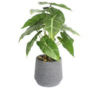 Artificial Plants in Pots 13" Tall Fake Plants in Gray Pot Faux Potted Plants Fake Potted Plants Artificial Potted Plant Faux Green Leaf Plant Faux Plants for Home Desk Living Room Decor (Green Swan)