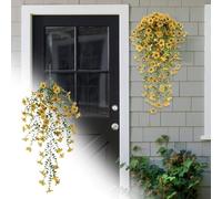 artificial plants indoor,hanging basket plants,SpringBloom - Realistic Artificial Hanging Flowers for Outdoor Porch & Garden, UV-Proof Silk Faux Botanicals with Adjustable Stems, All-Season Decoration