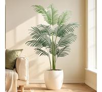 Artificial Plants Indoor Outdoor Fake Palm Tree 160cm/5.25FT Lifelike Large Fake Plant with 12 Leaves, Perfect Faux Plants in Pot for House Garden Home Office Decoration Housewarming Gift (1Pack)