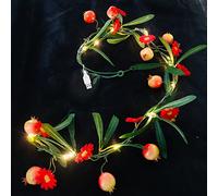 Artificial Pomegranate String Lights Artificial Fruit Flower Vine Plant Garland Rose hips Berries Fairy Light Decor USB Powered for Christmas Wedding Bouquets Party Home Window (Pomegranate -USB)