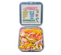 Artificial Pop Up Flavour Infused Mixed Colour PINKIE Maggots for Carp and Coarse Fishing 12mm x120 (Multicoloured)