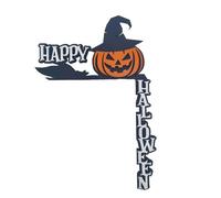 Artificial Popcorn And Garland Halloween Door Hanging Corners Pumpkin Ornament For Porch Garden Home Outdoor Indoor Deco (Orange, 19 x 29cm)