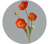 Artificial Poppies Silk Flowers (4 Stems) For Home Decor Garden Decor Wedding Office. Real For Touch Poppies Fake Flo Spring Faux Flowers For Arrangements Small With Stems Leaves Centerpiece