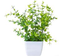 Artificial Potted Plant Set 4pcs Featuring Injection-Molded Plastic and Eucalyptus-Style Leaf Design