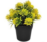 Artificial Potted Plant with Naturalistic Stem and Leaf Arrangement for Creating Calming in Personal and Shared Areas (Yellow)