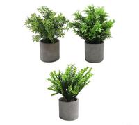 Artificial Potted Plants 3 Pack Realistic Eucalyptus Decor for Indoor Spaces Modern Plastic Pots No Watering or Pruning Needed Child and Pet Safe Green 25x8cm for Home Office(set2)