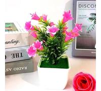 Artificial Potted Plants Lily Flower Pinecone Arrangement Indoor Decoration Realistic Plastic Flowers Red Pink Fuchsia White Indigo Lily Arrangement Height 18cm Decorative Plants(Pink Lily)