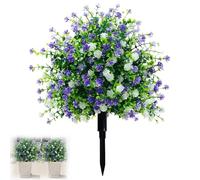 Artificial Potted Trees with Ground Stakes, UV Resistant Camellia Shrubs for Outdoors, Summer Autumn Home Garden Wedding House Plants(1pc)