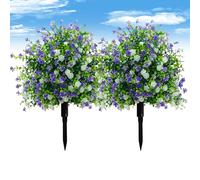 Artificial Potted Trees With Ground Stakes, Uv Resistant Camellia Topiary, Artificial Boxwood Topiary Ball Tree Outdoor, for Homes, Hotels, Gardens, Weddings, And Vacations (2pcs)