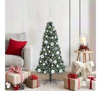 Artificial Pre-lit Christmas Tree, Green 120 cm with 150 Warm White LED Strip Lights, Durable PET & Plastic, Modern Cone-Shaped Design for Indoor & Sheltered Outdoor Holiday Decor