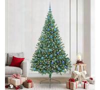Artificial Pre-Lit Christmas Tree, Green, 240 cm, LED Fairy Lights with 300 LEDs, PVC Material for Indoor and Outdoor Use, Festive Decoration
