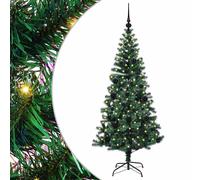 Artificial Pre-lit Christmas Tree Green PVC and Metal LED Decorative vidaXL