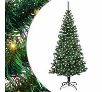 vidaXL Artificial Pre-lit Christmas Tree Green 240 cm PVC and Metal
