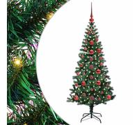 vidaXL Artificial Pre-lit Christmas Tree Green 240 cm PVC and Metal