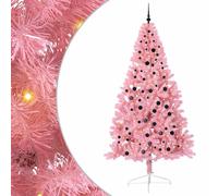 Vidaxl Artificial Pre-Lit Christmas Tree With 300 Leds Pink 240 Cm Pvc