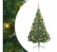 Artificial Pre-lit Christmas Tree PVC and Steel Decor Holiday Lighting vidaXL