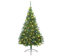 Artificial Pre-lit Christmas Tree PVC and Steel Decor Holiday Lighting vidaXL