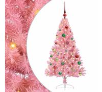 Artificial Pre-lit Christmas Tree PVC and Steel Decor Holiday Lighting vidaXL