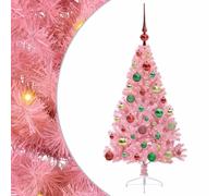 Artificial Pre-lit Christmas Tree PVC and Steel Decor Holiday Lighting vidaXL