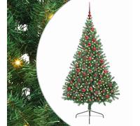 Artificial Pre-lit Christmas Tree PVC and Steel Decor Holiday Lighting vidaXL