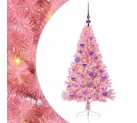 Artificial Pre-lit Christmas Tree PVC and Steel Decor Holiday Lighting vidaXL