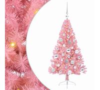 Artificial Pre-lit Christmas Tree PVC and Steel Decor Holiday Lighting vidaXL