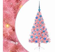 Artificial Pre-lit Christmas Tree PVC and Steel Decor Holiday Lighting vidaXL