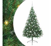 Artificial Pre-lit Christmas Tree PVC and Steel Decor Holiday Lighting vidaXL