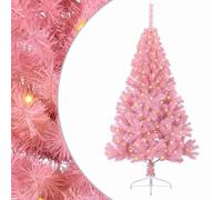vidaXL Artificial Pre-lit Christmas Tree with 300 LEDs Pink 240 cm PVC