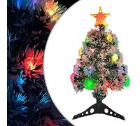 Artificial Pre-lit Christmas Tree White&Blue 64 cm Fibre Optic