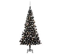 Artificial Pre-lit Christmas Tree with Ball Set Black 240 cm PVC