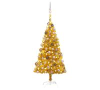 Artificial Pre-lit Christmas Tree with Ball Set Gold 120 cm PET