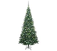 Artificial Pre-lit Christmas Tree with Ball Set L 240 cm Green