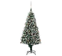 Artificial Pre-lit Christmas Tree with Ball Set&Pine Cones 210 cm