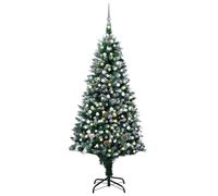Artificial Pre-lit Christmas Tree with Ball Set&Pine Cones 210 cm