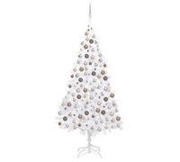 Artificial Pre-lit Christmas Tree with Ball Set White 210 cm PVC