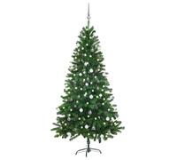 Artificial Pre-lit Christmas Tree with Bauble Set - Green (180 cm)