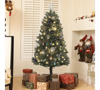 Artificial Prelit Christmas Tree with LED Lights, Xmas Tree with Decor HOMCOM Blue 5ft