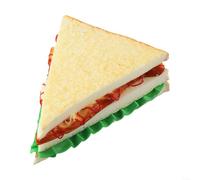 Artificial PU Sandwich Model for Home Decor and Shop Window Display, Detailed Fake Bread Replica, 15x12x5cm, 1 Pack