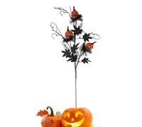 Artificial Pumpkin Bouquet - Black Branches Gothic Arrangement, Spooky Halloween Centerpiece | Haunted Themed Festival Flower Decoration, Creepy Faux Plants for Autumn Thanksgiving Holiday Celebration