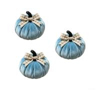 Artificial Pumpkin Ornament Set 3 Pieces 10 cm With Bow And Autumn | Made from EVA Lightweight And Easy To Move Suitable For Halloween Thanksgiving Autumn Parties And Farmhouse Decor