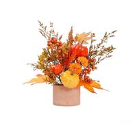 Artificial Pumpkin Potted Plant 29cm Autumn Harvest Decor(Orange)