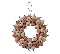 Artificial Pumpkin Wreath for Fall Home Decoration, For Cozy Autumn Harvest Accent with Base and Jute Rope for Hanging on Doors and Walls