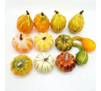 Artificial Pumpkins 12 Pcs Foam Decoration Realistic Fall Decor for Halloween Thanksgiving Party Centerpiece Indoor Outdoor Reusable Weather Resistant