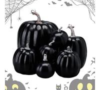 Artificial Pumpkins - Faux Pumpkins, Harvest Pumpkin | 7-Piece Foam Pumpkin Set with Autumn Farmhouse Design, Decorative Fall Vegetables for Home Centerpieces, Tables, Kitchens, Porches, Thanksgiving