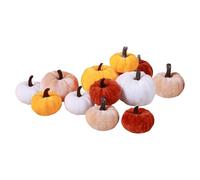 Artificial Pumpkins Velvet Texture | Pumpkins Centerpiece Lightweight Foam, Realistic Look Aesthetic Decoration Soft Touch for Home Harvest Photography Farmhouse 16 Packs